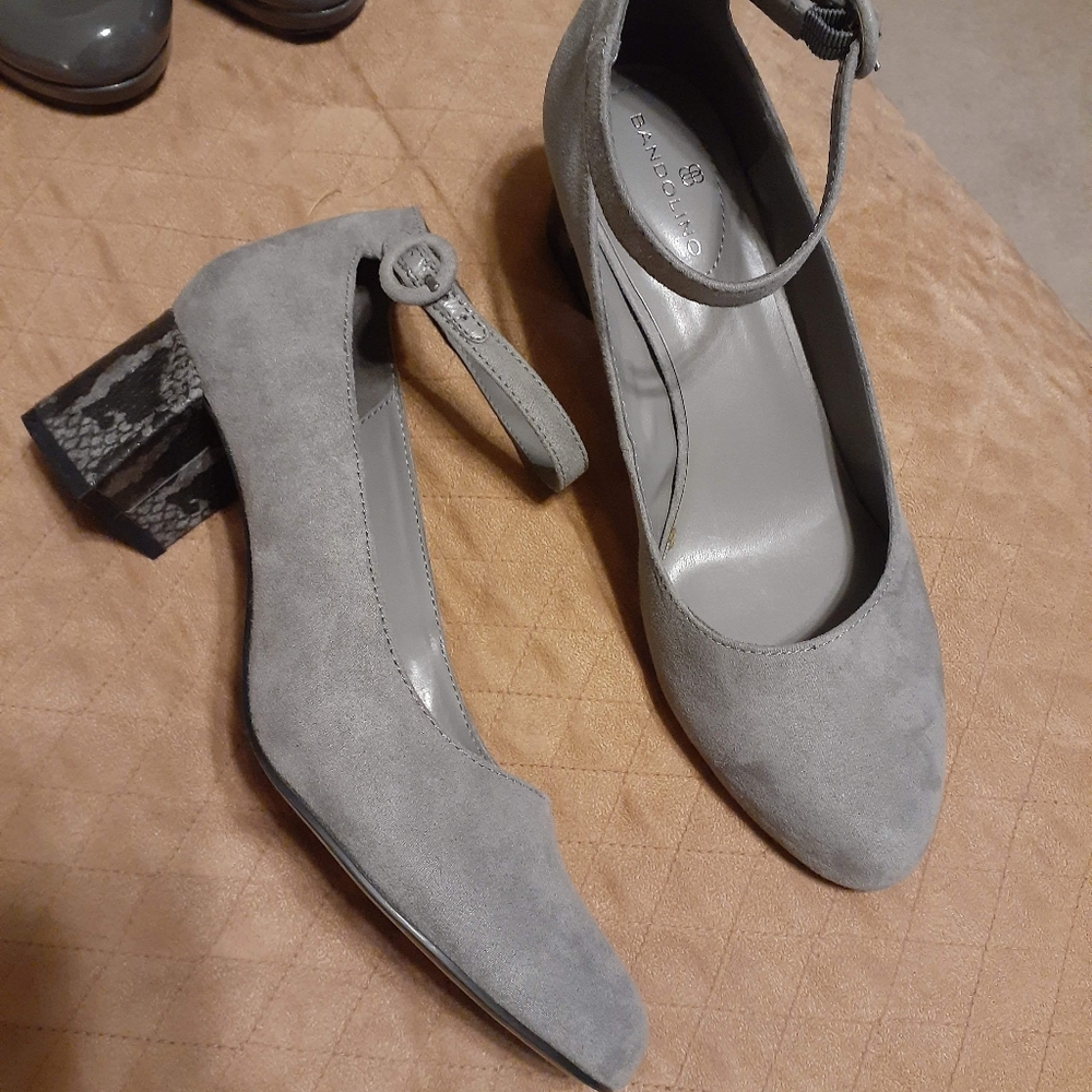 New without Tags. Grey block Heel Mary Jane